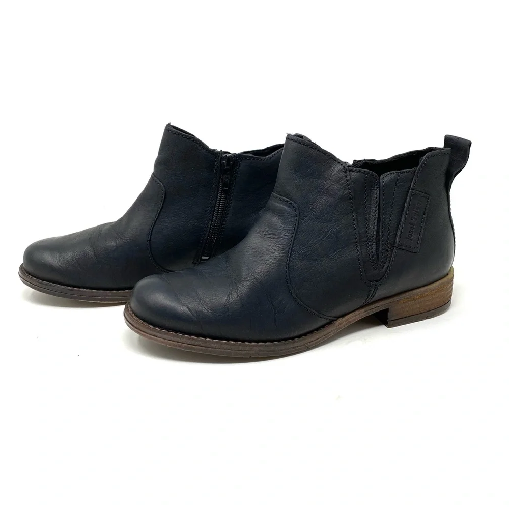 Josef Seibel Sienna 45 Women’s Black Leather Chelsea Ankle Boots